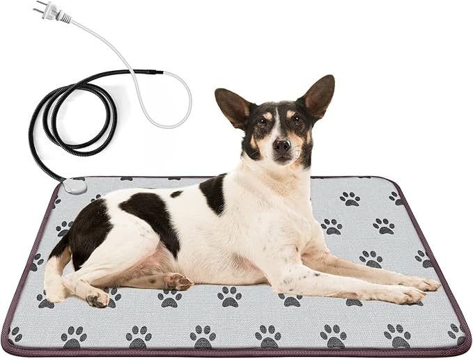 Large Dog Heating Pad 34 x 21in, Electric Heating Pads for Pets, Heated Dog Bed Mats Controller-Free, Automatic Constant Temperature Pet Heating Pad, Whelping Heating Pad