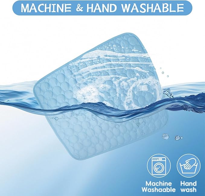 2025 New Dog Cooling Mat, Washable Portable Pet Coolings Pad for Dogs, Portable Dog Cool Bed for Indoor Outdoor- Keep Chill (Blue, Large, 26.7"x20.8")