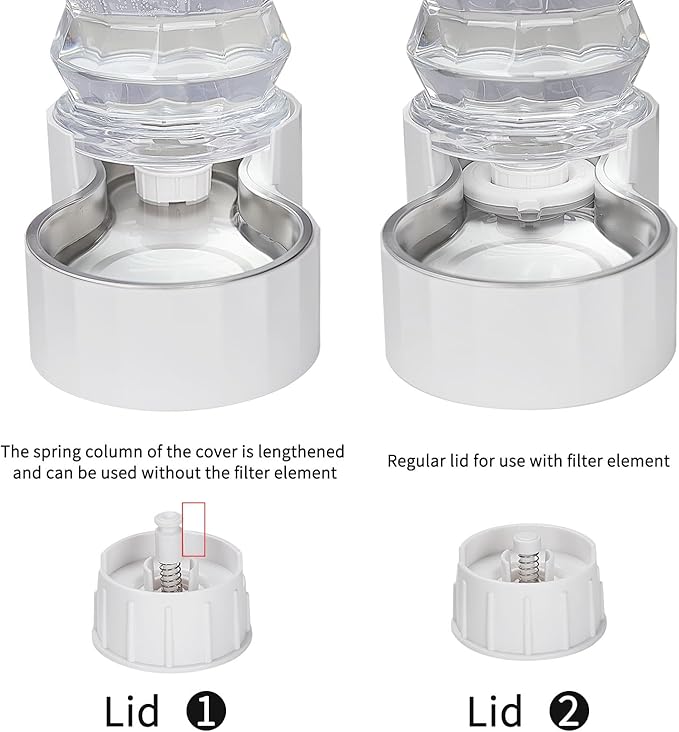RIZZARI Automatic Dog Water Bowl Dispenser: 6L Upgraded Gravity Stainless Steel Cat Water Dispenser, Water Feeder with Two Caps and Filters for Pets Indoor/Outdoor Use by Owners
