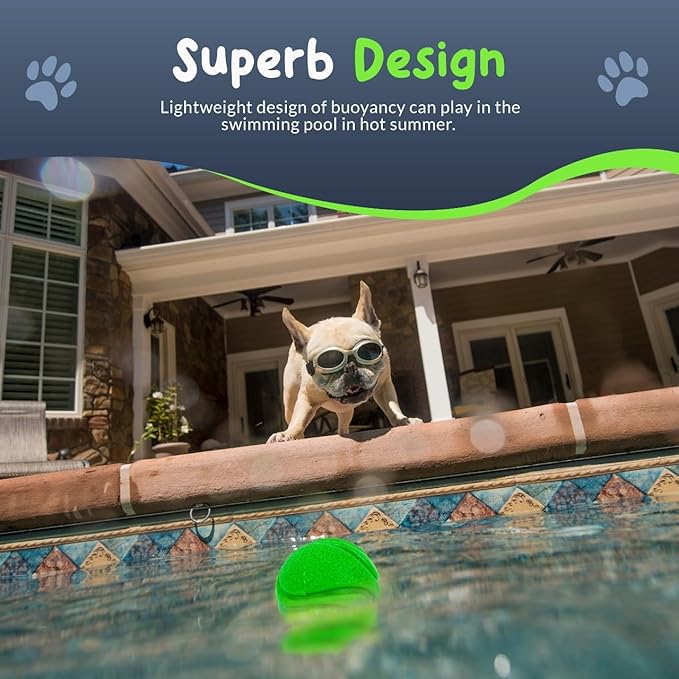 SuperFetch Dog Balls 1.5 Inch No Squeak Toy for Small Dogs Teething Toys for Puppies Rubber Balls for Fetch, Training, Boredom and Solo Play - 6 Pack