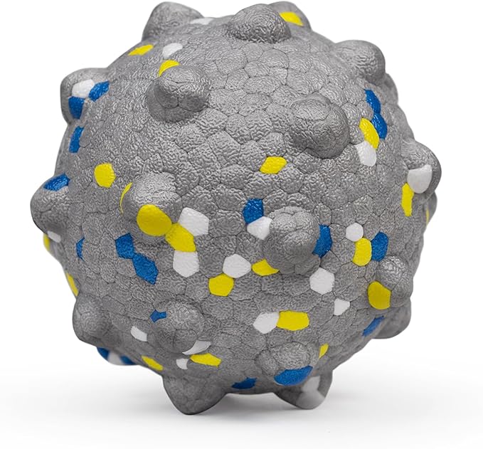 3.7'' Dog Balls for Dogs Aggressive Chewers Indestructible Tennis Durable Bouncy Interactive Dog Toy for Fetch Game Floating Balls (Grey Large)