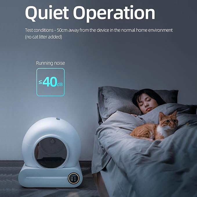 Self-Cleaning Cat Litter Box,Large Capacity Automatic Cat Litter Box, App-Controlled Automatic Cleaning Litter Box with Strong Deodorizer, 65L+ 9L of Space (2023 Latest Model)