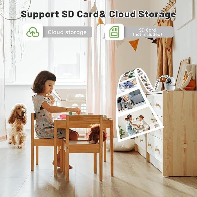 Pan/Tilt Indoor Security Camera, 5G&2.4G WiFi Indoor Cameras Wireless for Home Security, Baby/Pet/Dog/Cat Camera with Phone App, Motion Sensor & Night Vision, 2-Way Audio, TF/Cloud Storage