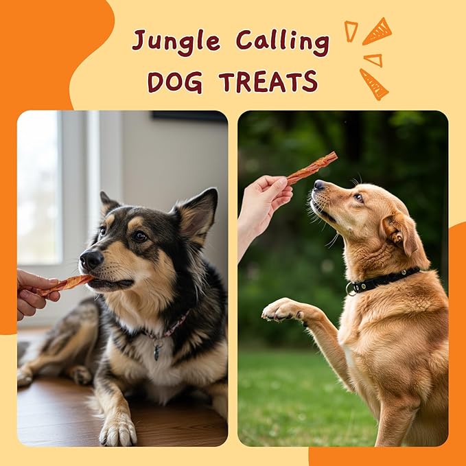 Jungle Calling Chicken Wrapped Beef Lung Collagen Sticks Dog Treats, Long Lasting Bones, Bully Sticks for Small Medium Dogs Moderate Chewers, Chews Easy to Digest Teeth Cleaning,14.1 oz