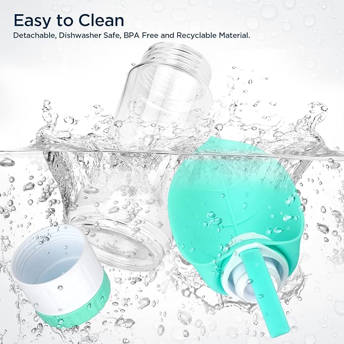 Dog Water Bottle, Portable Pet Water Bottle with Food Container and Drinking Feeder, Leak Proof, BPA-Free, Foldable Puppy Water Cup Dispenser for Outdoor Walking, Travel, Hiking 12OZ