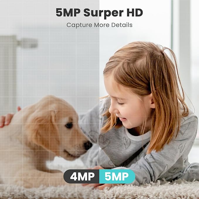 litokam 5ghz Indoor Security Camera, 5MP Cameras for Home Security with 5G/2.4G Dual-Band, Pet Cam with Phone App, AI Motion/Cry Detection, 360° Auto Tracking, Night Vision, Support NVR/Alexa