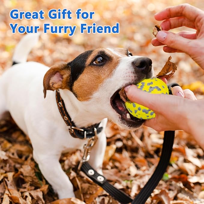 Dog Tennis Balls for Aggressive Chewers, Indestructible Dog Balls for Fetch Game, Durable Bouncy Lightweight Floating Toys (1 White + 1 Yellow, Small (2.5" Diameter))