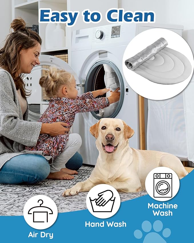 Pet Dog Cooling Mat 35“x19” Reversible Cooling Pad for Dogs and Cats, Comfort Ice Silk Cotton Summer Dog Bed Outdoor Indoor Washable, Ideal for Kennel Sofa Floor Car Seats