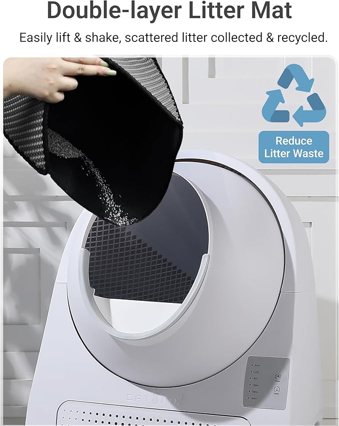 CATLINK 2025 Upgrade Automatic Cat Litter Box Self Cleaning for Multiple Cats with Mat, Double Odor Removal, Cat Litter Box for Cats from 3.5~22 lbs