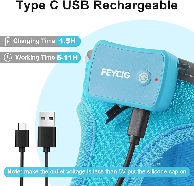 Light Up Dog Harness,Rechargeable LED Dog Harness for Small Medium Large Dogs,Reflective Lighted Safety Vest for Night Walking & Camping,Lightweight & Adjustable,Blue,M