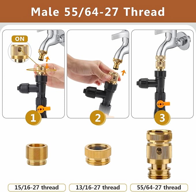 hygger Bucket-Free Aquarium Water Change Kit Metal Faucet Connector Fish Tank Vacuum Siphon Gravel Cleaner with Long Hose 33FT Drain & Fill