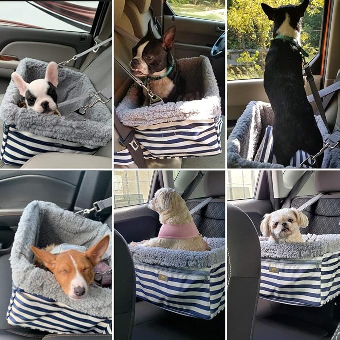 Dog Car Seats for Small Dogs, Upgrade Dog Booster Seat with Metal Frame Construction with Double-Layer Oxford, Perfect for Small Pets up to 20lbs