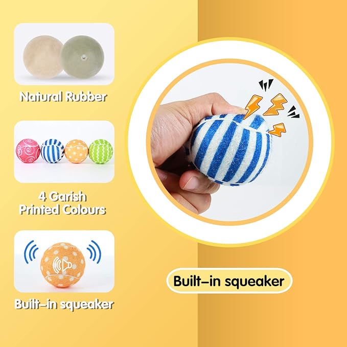 AMA SPORT Squeaky Tennis Balls for Dogs 12 Pack 2.5" Squeaky Tennis Balls for New Puppy Small Medium Dog Toys for Fetch, Exercise, Outdoor Play