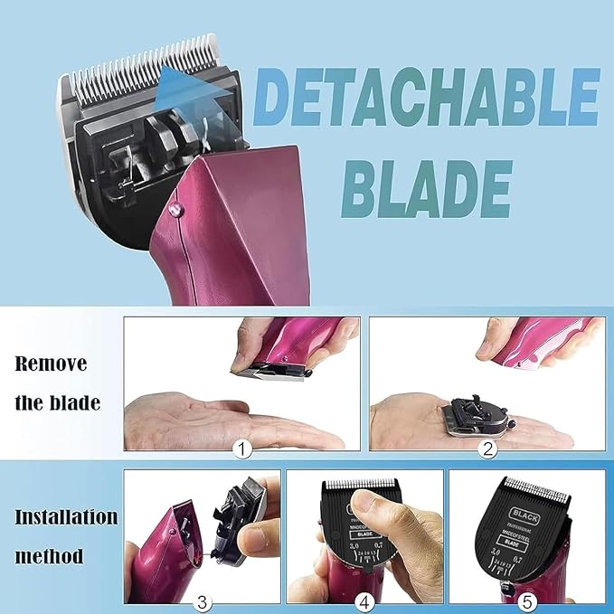 2PCS Adjustable 5 in 1 Replacement Blades Compatible with Wahl 5 in1 Clipper Bravura, Chromado, Creativa, Figura, Motion, Supergroom Dog Grooming Clippers (Black)