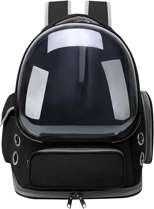 Cat Backpack Carrier for Cats and Small Dogs, Breathable Cat Bubble Backpack, Airline Approved Pet Travel Carrier for Hiking Camping Outdoor(Black)