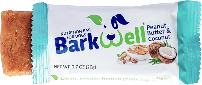 Peanut Butter Nutrition Bars for Dogs, 0.7 Ounce, 16-Pack (Coconut) Dog Treat, 100% Natural Dog Peanut Butter, Stuff Toy, Snuffle mat, Semi-Moist Dog Snack, Made in The USA