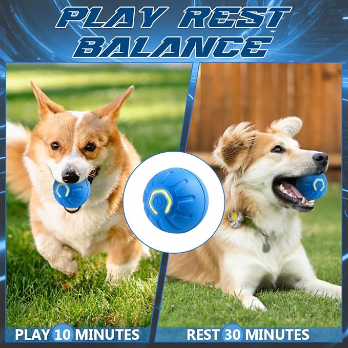 2 Pcs Shaky Ball Toy for Dogs,2025 New Shaky Dog Ball,Upgrad Interactive Dog Ball Automatic Moving Dog Toy Ball,USB Rechargeable Vibrating Dog Ball Remote Control Pet Ball for All Dogs(Orange+Blue)