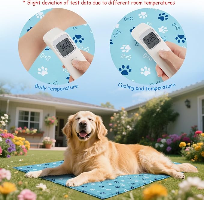 Ownpets Dog Cooling Mat, X-Large 43 x 27 Inch Thick and Waterproof Cooling Pad for Summer, Water-Filled Pet Mat for Large Dogs, Leakproof Design for Crate, Bed, Sofa, Floor and Car Seat