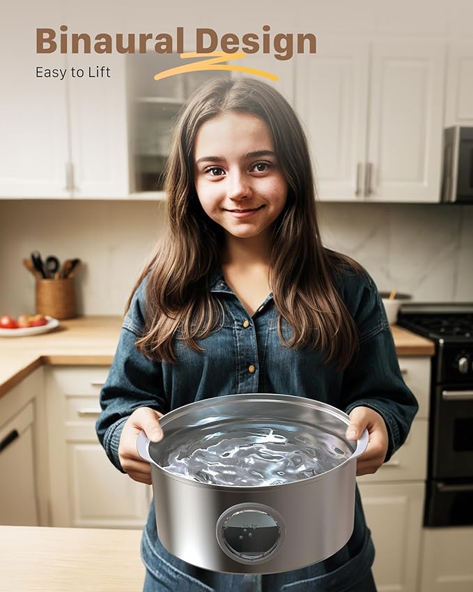 Dog Water Fountain for Large Dogs: Big Cat Water Fountain Stainless Steel -1.8Gal/7L Big Quiet Cats Water Bowl Dispenser- Pet Water Fountains for Dogs - 8 Filters + 8 Sponge Filters - GROOKPET