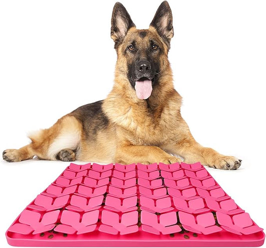 Snuffle Mat for Dogs16“x16”,Premium Silicone Dog Food matInteractive Feed Game for Boredom,Encourages Natural Foraging Skills and Stress Relief for Large Dogs Smell Training Slow Feed Mat P