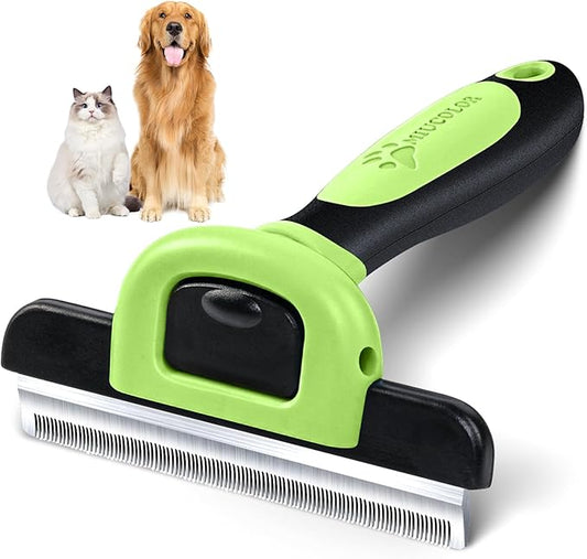 MIU COLOR Pet Grooming Brush, Deshedding Tool for Dogs & Cats, Effectively Reduces Shedding by up to 95% for Short Medium and Long Pet Hair,Apple Green