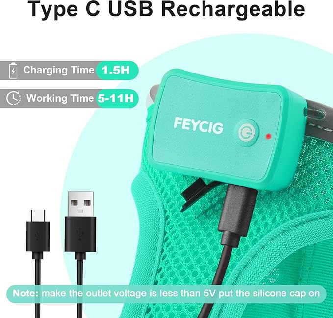 Light Up Dog Harness,Rechargeable LED Dog Harness for Small Medium Large Dogs,Reflective Lighted Safety Vest for Night Walking & Camping,Lightweight & Adjustable,Light Green,L