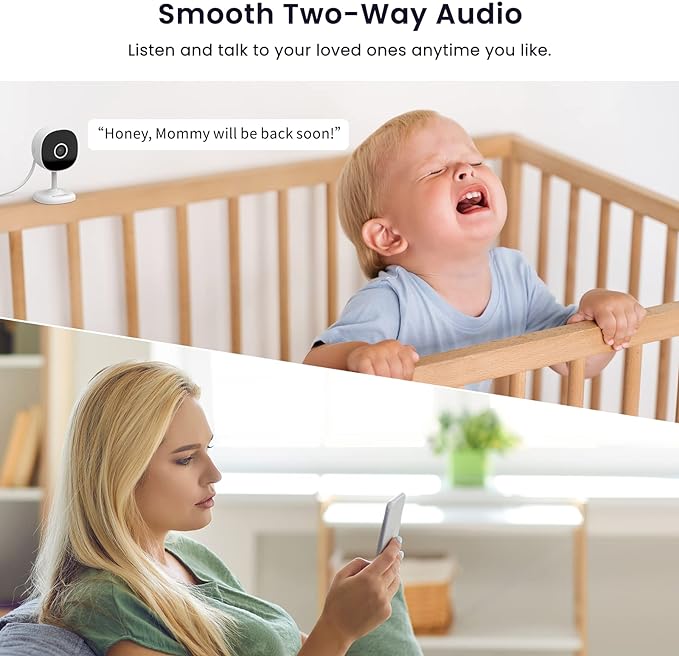 Indoor Cameras for Home Security 2K, Galayou Wireless Baby Monitor with Two-Way Audio, WiFi Cameras with APP for Phone, Smart Siren, Works with Alexa/Google Home(G7-4PACK)