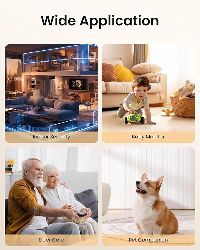 ZOSI Indoor Pan/Tilt Smart Security Camera,2K 360 Degree Baby Pet Monitor,Plug-in 2.4G/5G Dual-Band WiFi Home Cam with Phone App,Night Vision,Person Detection,2 Way Audio,Cloud & Memory Card Storage