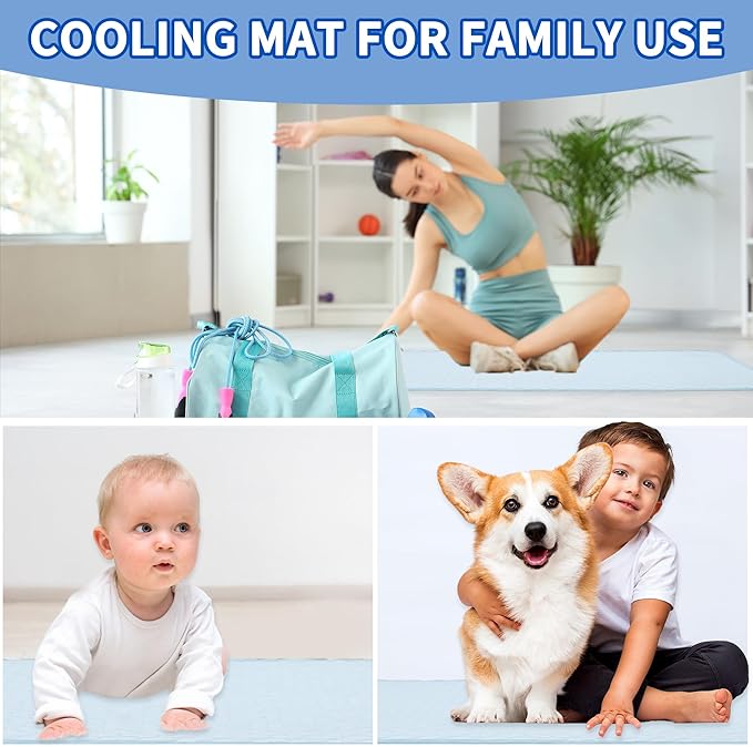 Dog Cooling Mat, Durable Machine Washable Pets Cool Pad, X-Large, Blue