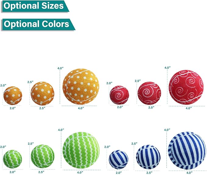 AMA SPORT Squeaky Tennis Balls for Dogs 12 Pack 2.5" Squeaky Tennis Balls for New Puppy Small Medium Dog Toys for Fetch, Exercise, Outdoor Play