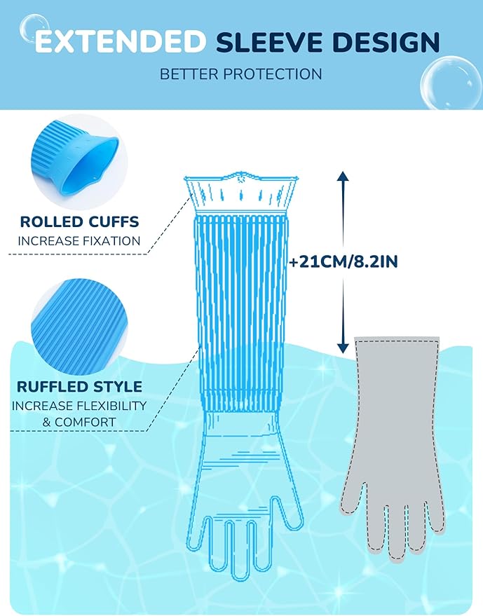 Pecute Pet Grooming Gloves, Heat Resistant Cat Bathing Gloves with High-Density Teeth, Silicone Dog Bathing Gloves with Enhanced Five Finger Design, Bathing and Massaging for Dogs and Cats