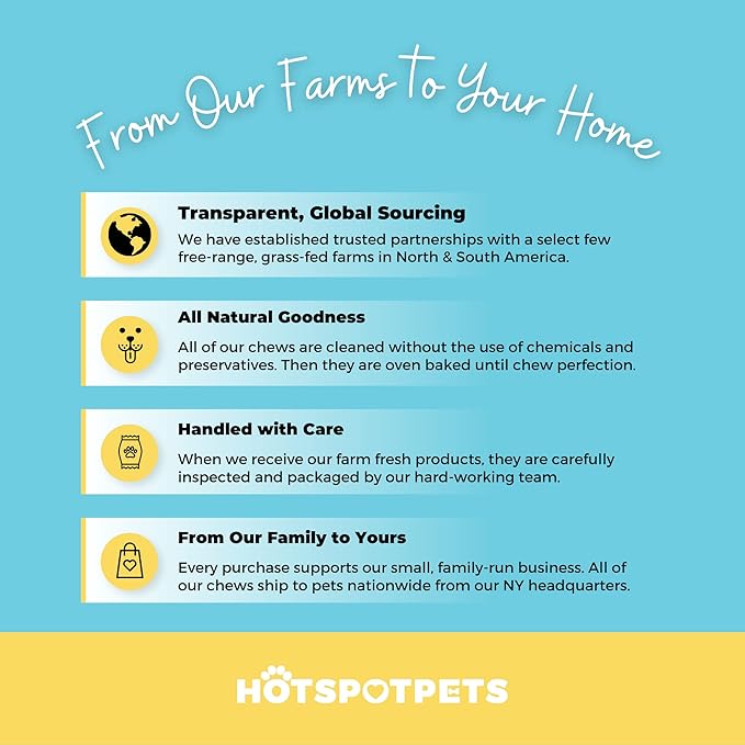 hotspot pets 6-7 Inch USDA Certified Facility Rawhide Dog Chew Bones - Choice of 10, 20, 30 Packs - from Grass Fed Brazilian Cows - Promotes Dental Hygiene and Good Behavior (30 Count)