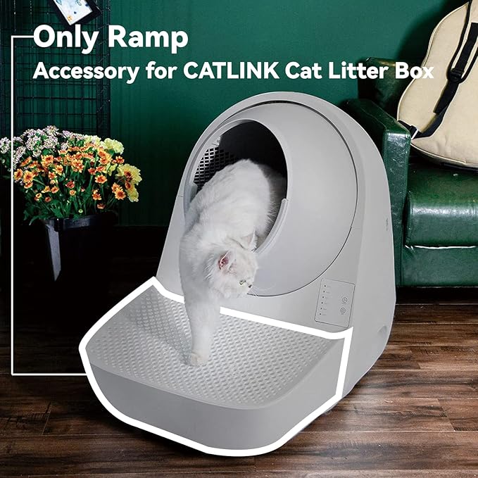 CATLINK Ramp, Compatible with Prox Self Cleaning Cat Litter Box, Easy Entry for Elder Cats, Kitten and Cats with Limited Mobility, Traps Mess from Box and Paws (Grey)