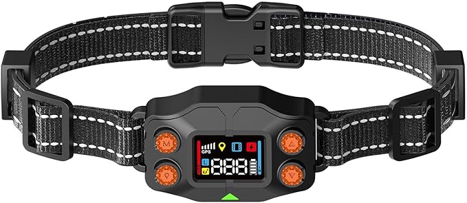 GPS Wireless Dog Fence, GPS Dog Collar Fence System, Adjustable 25-999 Yards Range, IPX7 Waterproof, 5 Training Modes for Medium/Large Dogs Over 15 Lbs