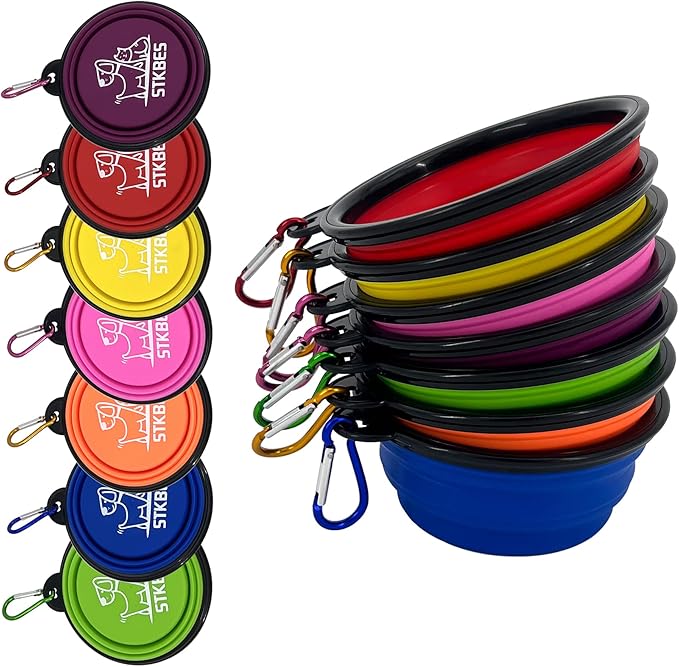 Collapsible Dog Bowl, 10 Pack, Portable, Safe, Reusable, Suitable for Indoor and Outdoor Activities