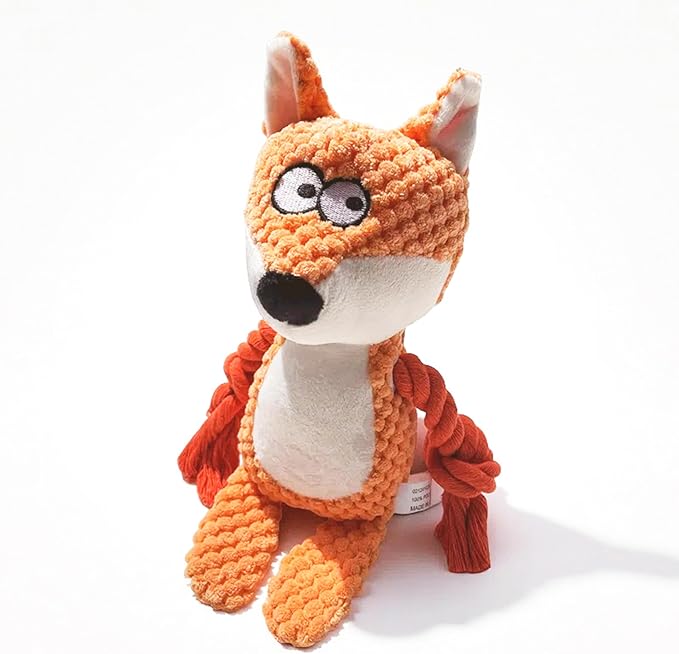 Nana Petit Fox Squeaky Dog Toys for Small & Medium Dogs – Plush Chew Toy, Interactive Puppy Teething Toys for Aggressive Chewers, Cute Stuffed Animal for Play, Training & Indoor Fun