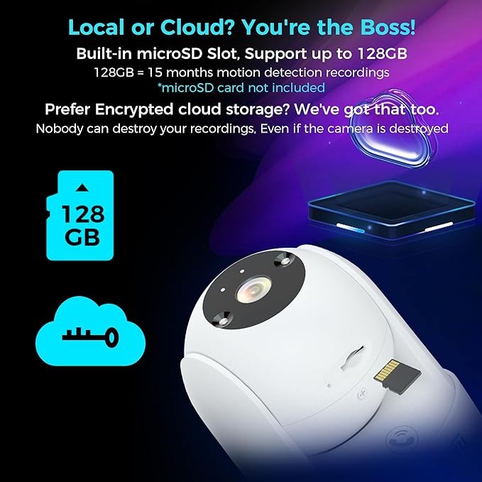 Vicohome 2K AI Tracking Security Camera for Home,5GHz Wi-Fi, Pet Indoor Camera, Baby Monitor,360ยฐ View Pan/Tilt Cam,Two Way Audio,Night Vision,Easy to Setup,Audible Alarm,180 Days Exchange Policy