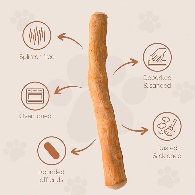 Wildfang® Coffee Wood Dog Chew, Medium - Tough Chew Toys for Aggressive Chewers, Dog Teething Toys for Puppies, Training for Chewing Muscles, Coffee Tree Sticks for Medium Dogs (33-55 lbs)