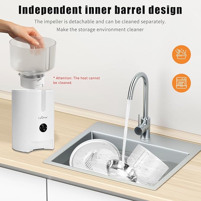 Lychee Automatic Cat Feeder with Camera, 5G WiFi Pet Feeder, 1080P HD Video with Night Vision,2-Way Audio Smart App Control, 2.8L Dry Food Dispenser for Cats and Samll Dog