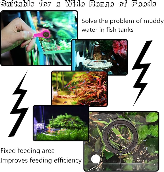Fish Feeding Ring, Shrimp Feeding Dish, and Feed Measuring Spoon - Ideal Betta Fish Toys and Aquarium Feeding Accessories with Coral Feeder and Shrimp Feeding Tube