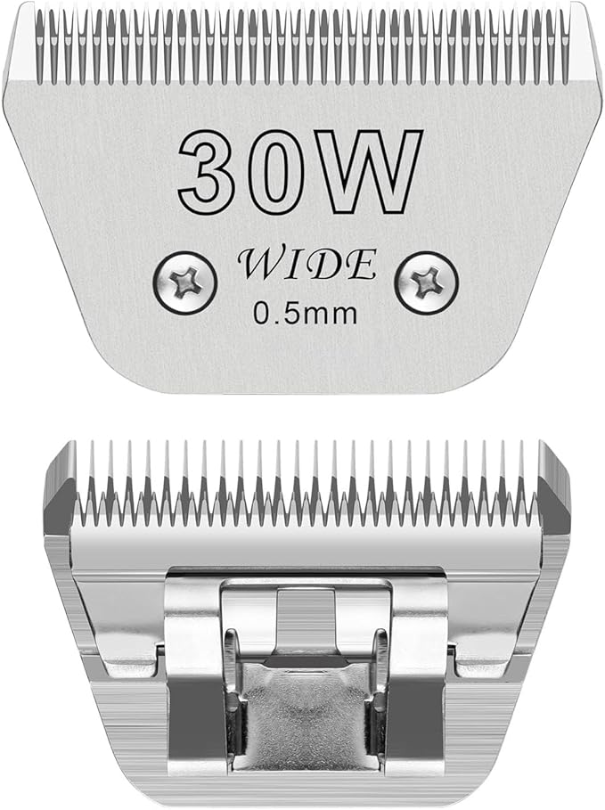 Wide Blades for Dog Grooming Blades Compatible with Andis,Oster A5,Wahl km10 Dog Clippers Stainless Steel Blades Blades for Animal Dog,Cat,Horse, (#30W(0.5mm))
