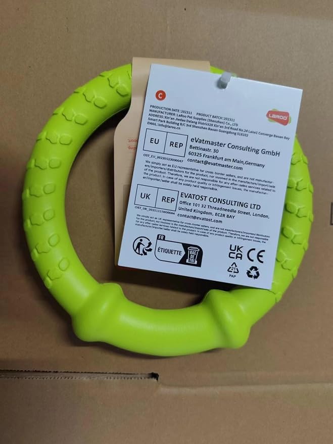 LaRoo Dog Flying Ring Toys, Floating Flying Disc ABS Durable Interactive Chew Toys for Training Outdoor Playing Puppy Medium Large Dogs (Small Green/18cm)