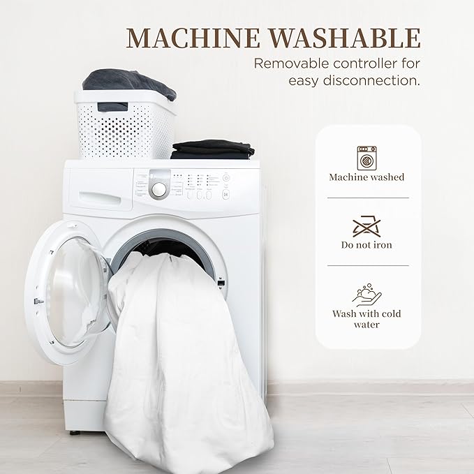 Heated Mattress Pad Twin Size-Single Controller Electric Mattress Pad with Deep Pocket,6 Heat Settings & 1-10 Auto Shut Off Electric Bed Warmer,ETL Certified,Machine Washable(38"x75")