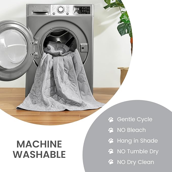 Cozy Bliss Leakproof Cooling Blanket for Medium Dogs – Q-Max>0.4, Durable & Washable Dog Cooling Mat for Hot Weather, Soft Pet Throw & Couch Protector for Dogs & Cats, 30x40 Inch, Heather Silver Grey