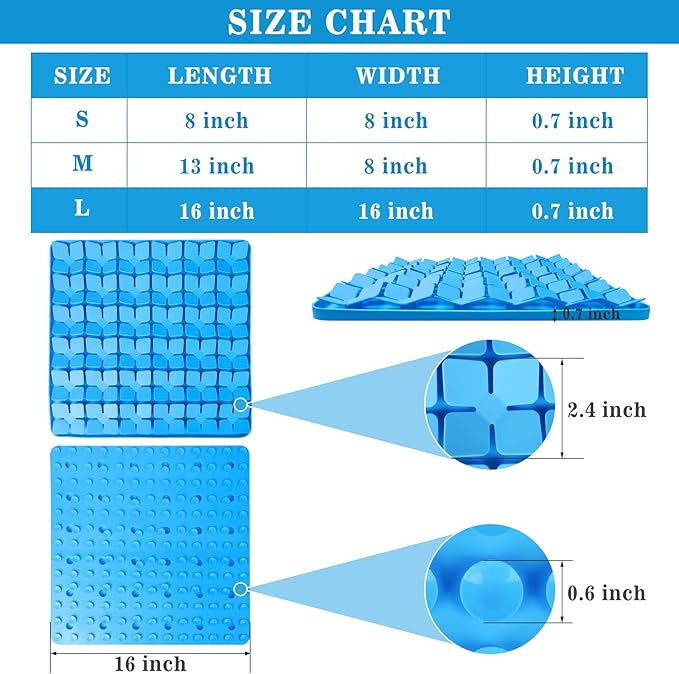 Snuffle Mat for Dogs,Premium Silicone Dog Food Mat 16“x16”Interactive Feed Game for Boredom,Encourages Natural Foraging Skills and Stress Relief for Large Dogs Smell Training Slow Feed Mat B