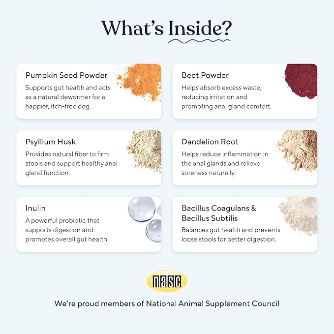 Pawfy Anal Gland Chews for Dogs with Peanut Butter | Dog Probiotics – Helps with Constipation, Digestive Health, and Gas Relief | Promotes Healthy Poops & Comfort - 30 Dog Supplements