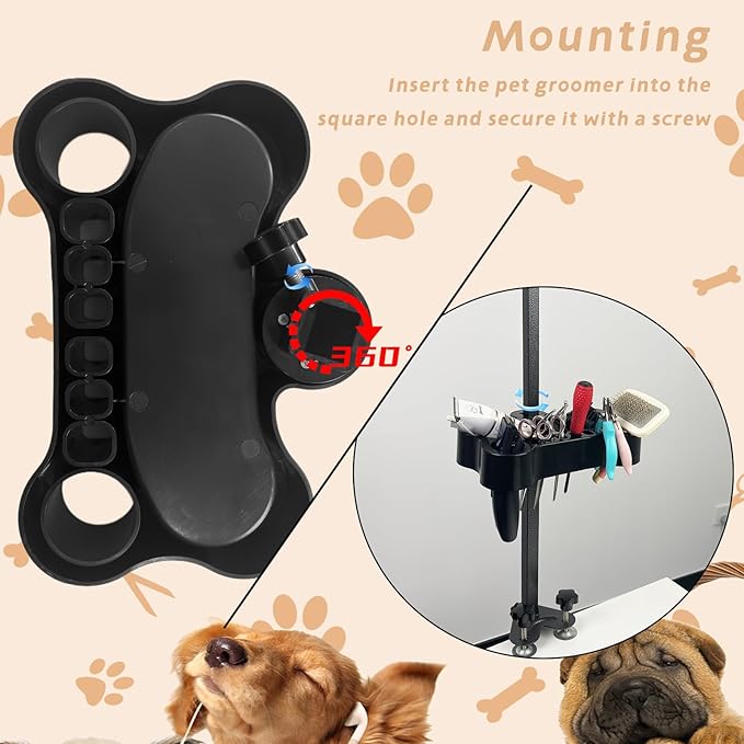 Dog Grooming Organizer, Beauty Tools Organizer Pet Grooming Storage, Table Accessories,Suitable with Pet Grooming Table Arm