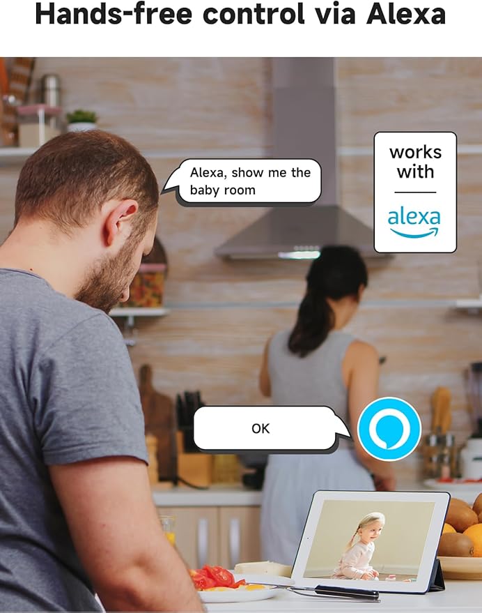 1080P 2.4g/5g Indoor Camera, Plug-in Cameras for Home Security, Baby/Elder/Home Cameras Indoor with Phone App, Night Vision, Motion Detection, 2-Way Talk, WiFi Camera Compatible with Alexa