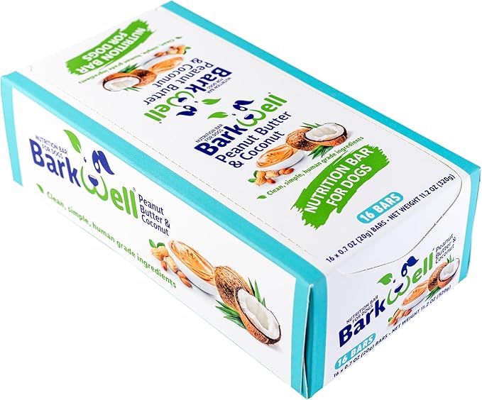 Peanut Butter Nutrition Bars for Dogs, 0.7 Ounce, 16-Pack (Coconut) Dog Treat, 100% Natural Dog Peanut Butter, Stuff Toy, Snuffle mat, Semi-Moist Dog Snack, Made in The USA