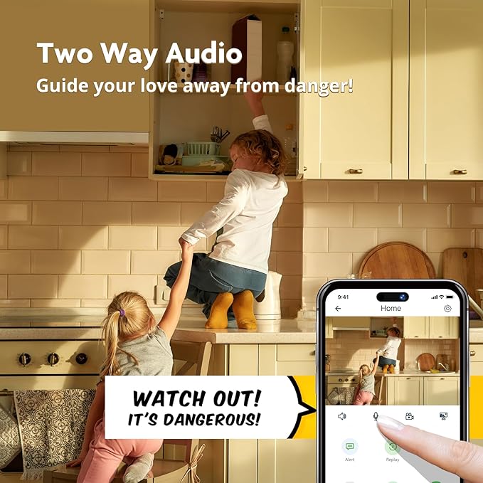 2K Pan/Tilt Indoor WiFi Security Camera with Motion Detection & Auto Tracking, Night Vision, 2-Way Audio, Siren, SD/Cloud Storage (2, Black)